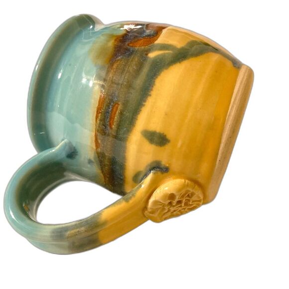 MILO Artist Signed Pottery Ceramic Coffee Cup Mug Earthtones Landscape 4 x 5 in - Picture 10 of 11